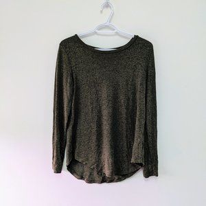 Old Navy Olive Green Space Dye Long Sleeve Shirt Stretchy